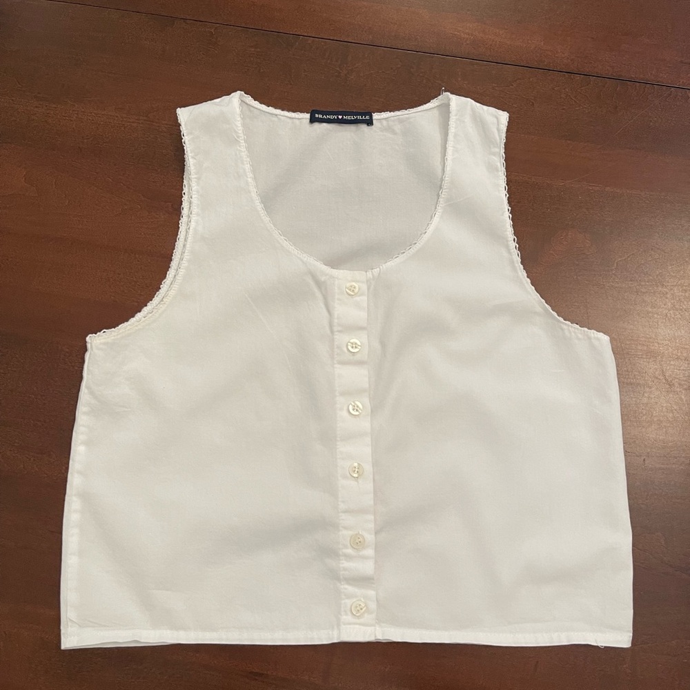 Brandy Melville button down tank, white